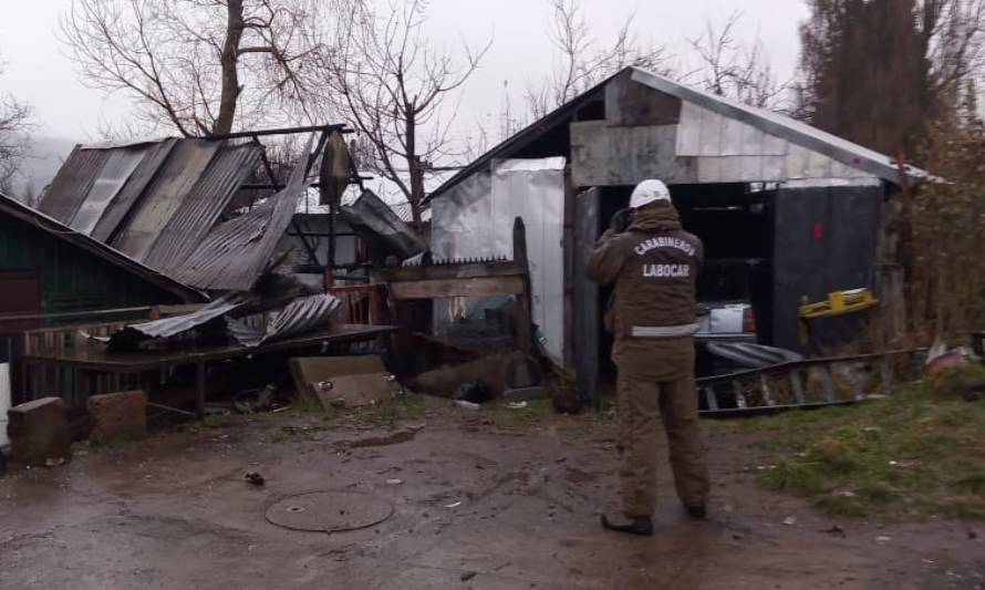 Labocar investiga incendio que afectó a familia coyhaiquina