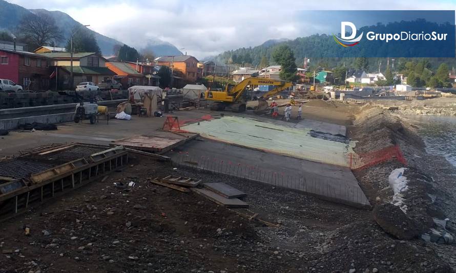 Avanzan obras de borde costero y terminal portuario en Puerto Cisnes