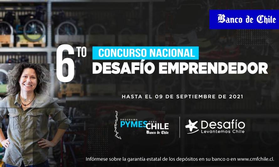 Banco de Chile y Desafío Levantemos Chile lanzan 6º Concurso Desafío Emprendedor con millonarios premios