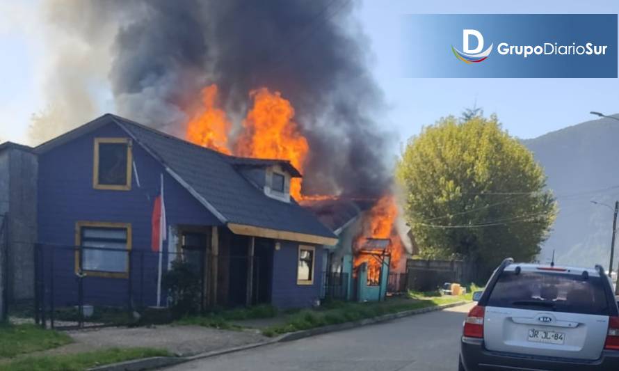 Incendio dejó dos casas afectadas en Puerto Aysén