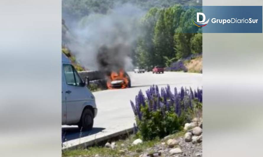 Automóvil se incendia en Mirador Marchant