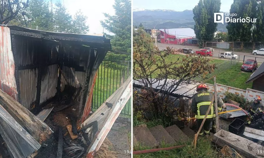 Incendio en leñera de un hogar moviliza a Bomberos de Coyhaique