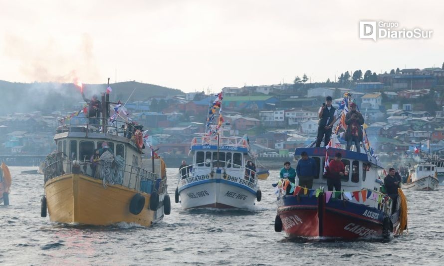 Guaitecas celebró la procesión al patrono de los pescadores