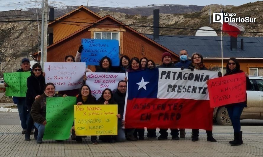 Asistentes de la educación de Chile Chico movilizados por derecho a zona