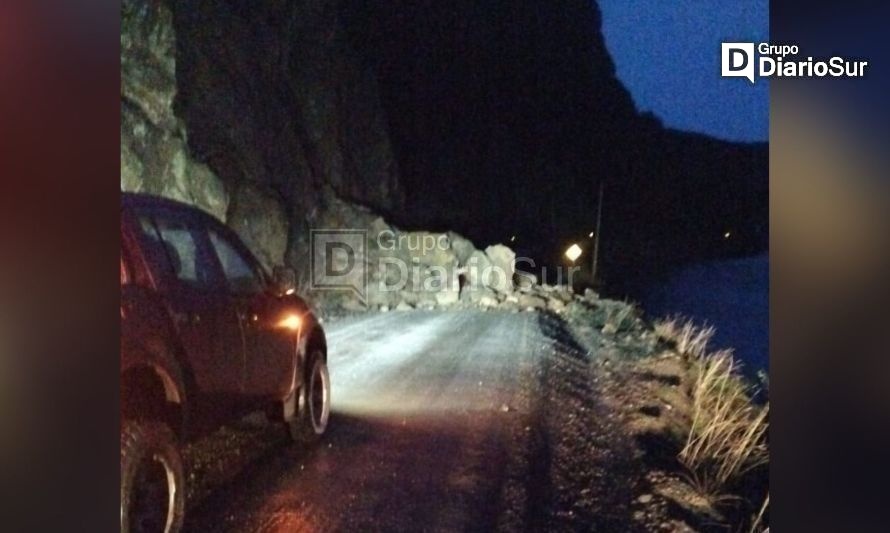 Por derrumbe limitan el tránsito vehicular por la ruta Lago Esmeralda-Cochrane 