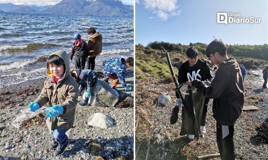 Hay futuro: estudiantes de Huichas limpian basura de su isla
