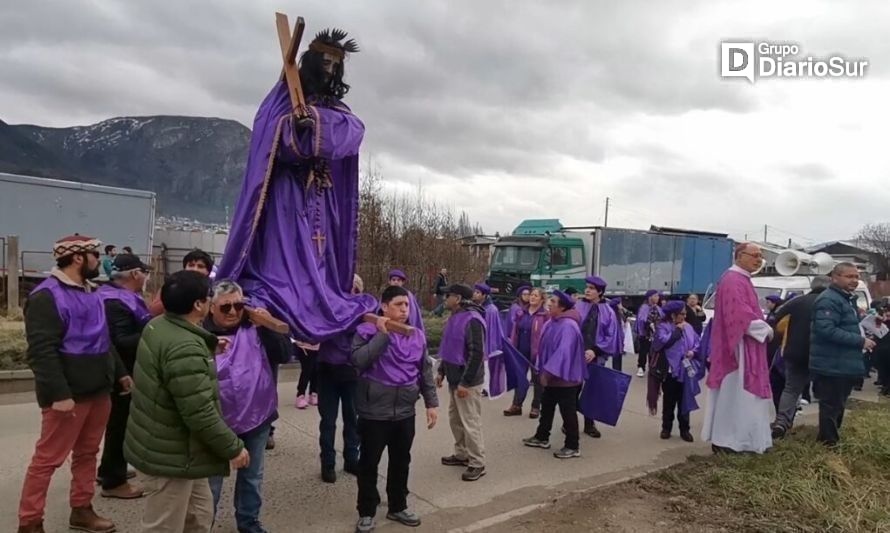 Este fin de semana la imagen del Nazareno será venerada por la comunidad católica de Puerto Aguirre. Crédito: Vicariato Apostólico de Aysén.
