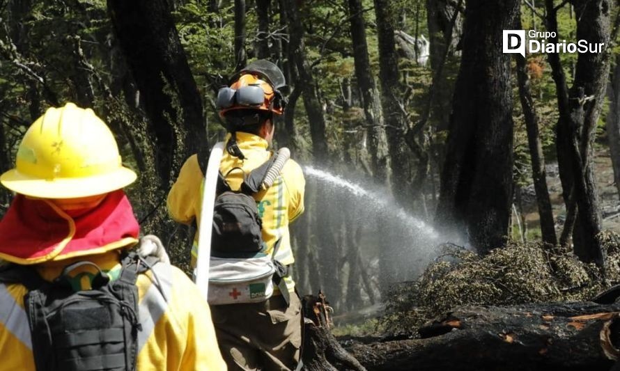 Un exigente trabajo realizan los brigadistas de Conaf. Crédito: Conaf.