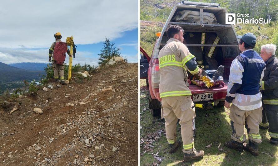 Bomberos de Cochrane realizaron difícil rescate desde zona montañosa