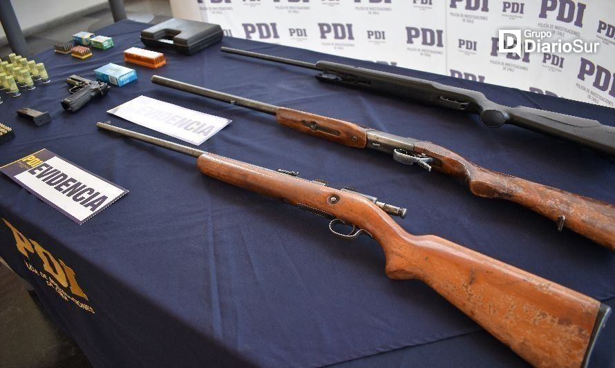 PDI incauta cuatro armas y más de 300 cartuchos en sector rural de Coyhaique