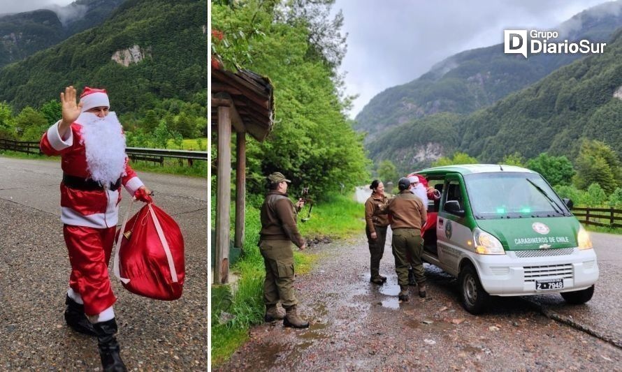 Viejito Pascuero en Aysén: se le escaparon los renos y llegó en moto