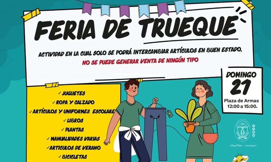 Puerto Aysén invita  a la Feria del Trueque este domingo