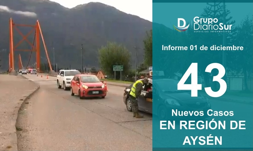 Coyhaique 28 y Aysén 15 casos nuevos respectivamente