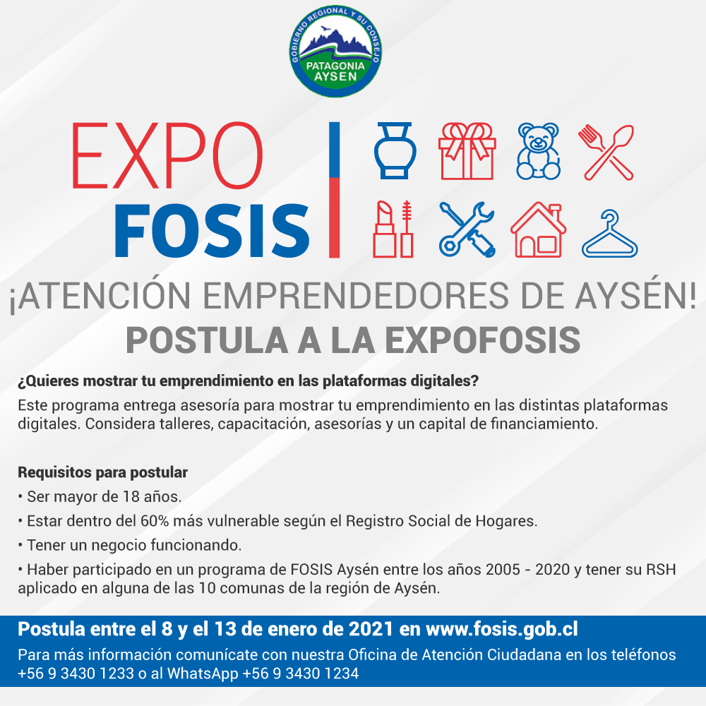 Expofosis Digital Postulaciones Estaran Abiertas Hasta El Miercoles 13 De Enero Diario Regional De Aysen